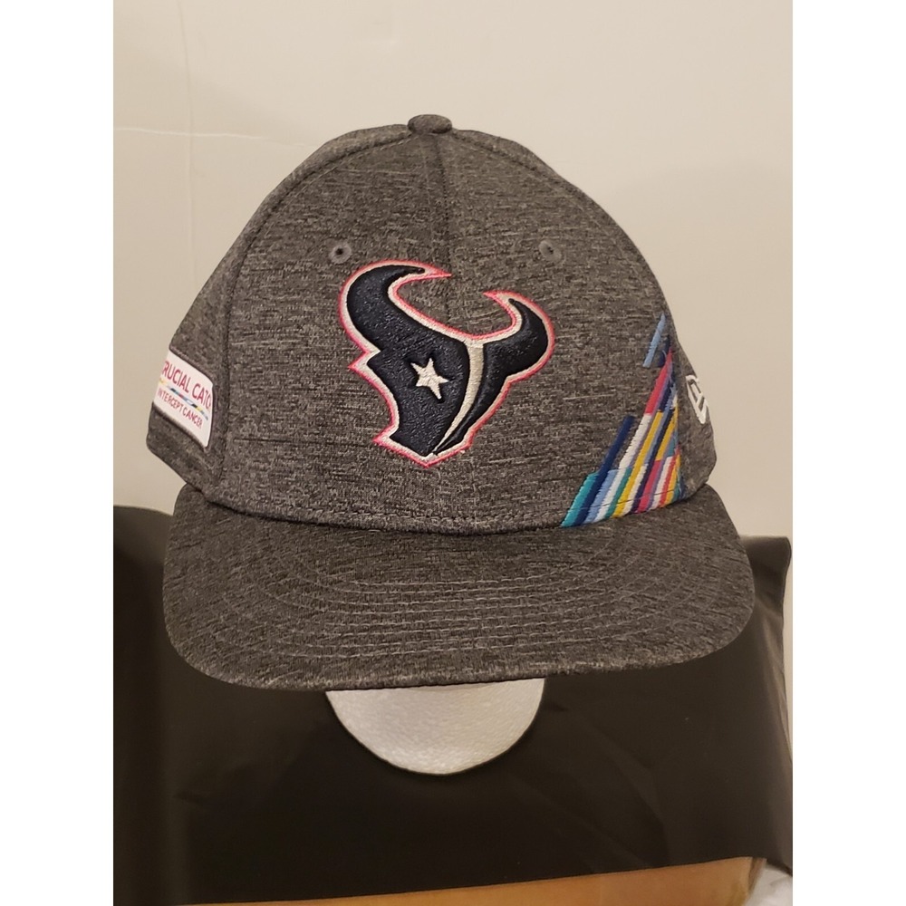 Houston Texans Crucial‎ Catch Cancer Hat Gray New Era 59fifty Fitted Size 7 1/4